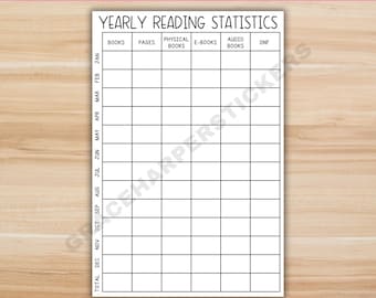Yearly Reading Statistics -  Planner & Journal Sticker Pages 213