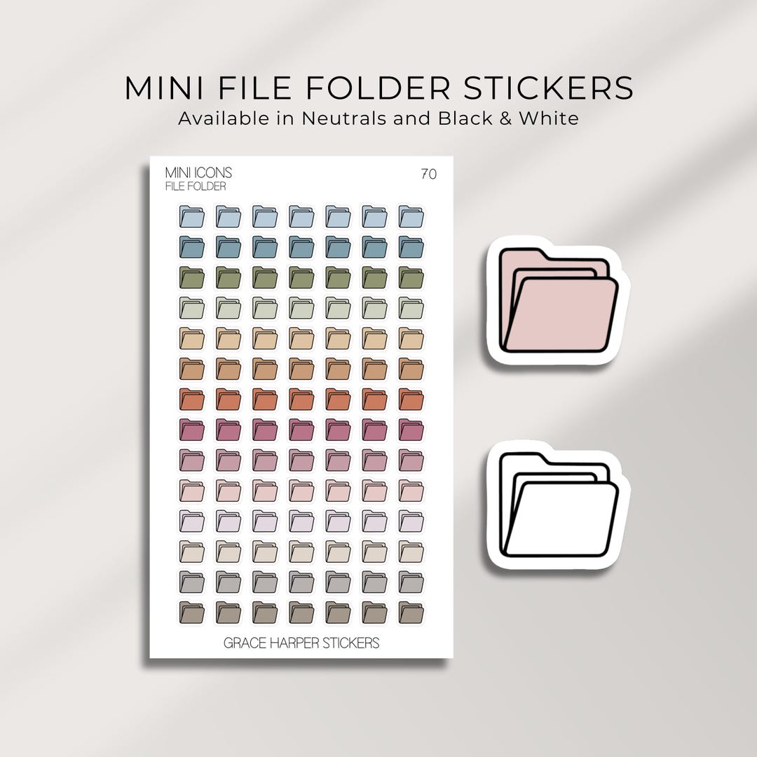 Mini File Folder Stickers - Planner Stickers 70 - Etsy