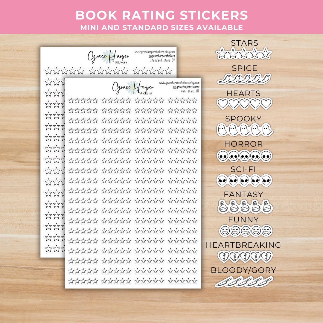 Book Rating Stickers - Star Rating Stickers - Reading Journaling ...