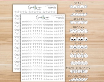 Book Rating Stickers - Star Rating Stickers - Reading Journaling Stickers 01