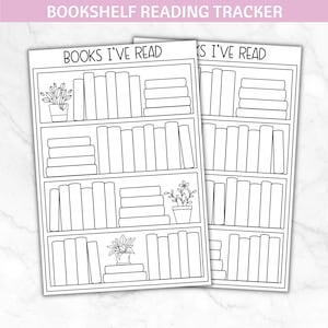 Reading Tracker Sticker - Books I&#39;ve Read Sticker - Color in Book Shelf Sticker - Reading Journaling Stickers GH-155