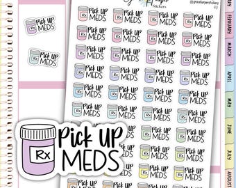 Pick Up RX Stickers - Pick Up Meds Stickers - Planner Stickers 40