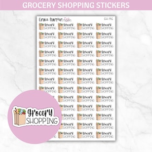 Grocery Shopping Stickers - Food Shopping Stickers - Grocery Bag Stickers - Planner Stickers GH-146