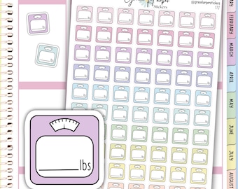 Weight Scale Stickers - Weigh In Stickers - Planner Stickers 172