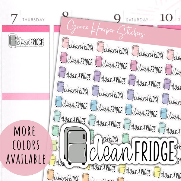 Clean Fridge Sticker, Cleaning Sticker, Planner Stickers GH-10