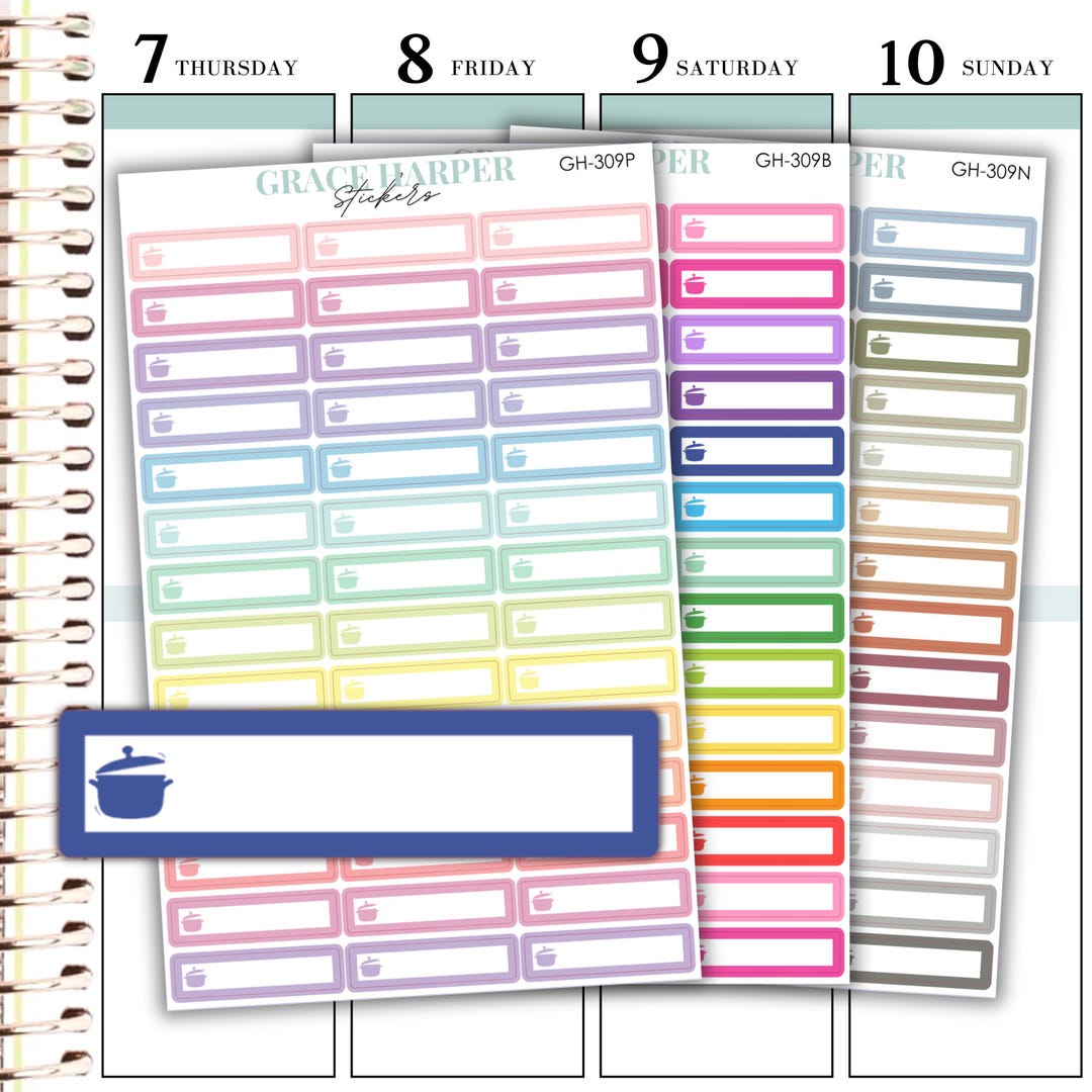 Meal Prep Stickers - Dinner Stickers - Dinner Sticker Labels - Planner ...