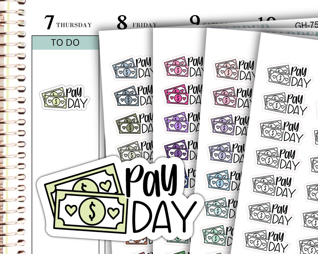 Pay Day Stickers - Dollar Bill Stickers - Planner Stickers GH-75 - Etsy