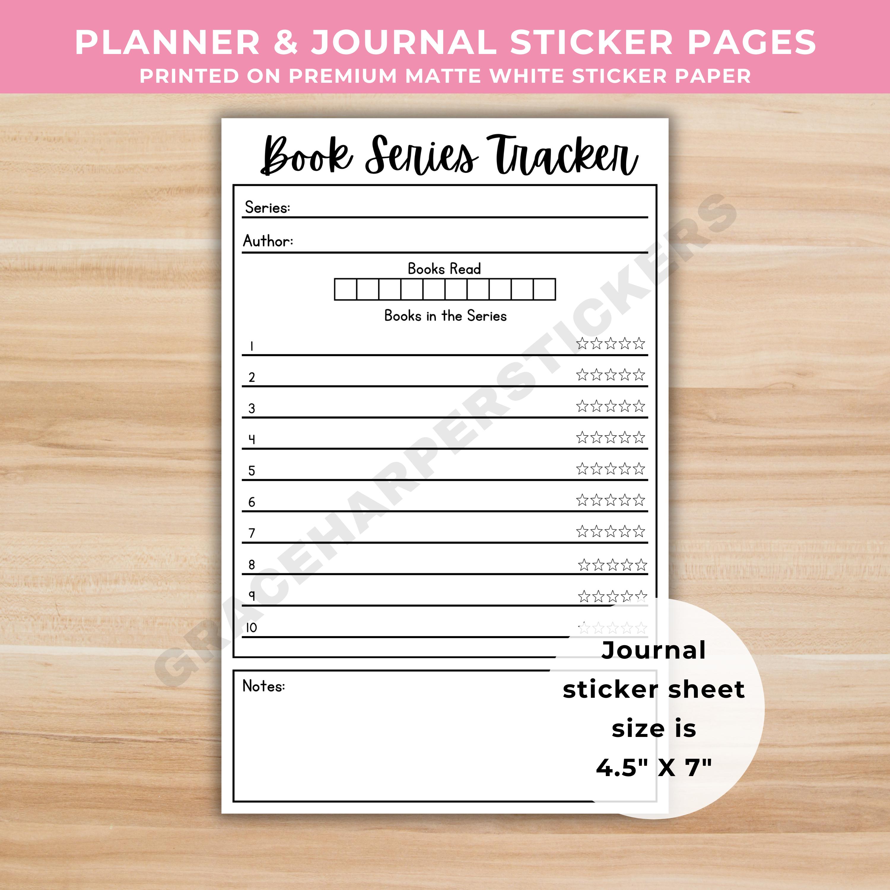 Notes Tracker Photo Book Series Tracker With Notes - Reading Journal Stickers 05 - Etsy