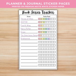 Book Series Tracker - Reading Journal Stickers 06