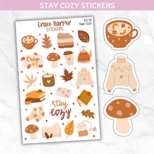 Stay Cozy Stickers - Fall Stickers - Autumn Stickers - Planner Stickers DS-12