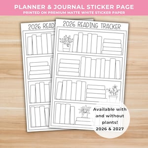 2026/2027 Reading Tracker - Color In Bookshelf - Reading Journal Stickers 209