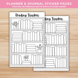 Reading Tracker - Color In Bookshelf - Reading Journal Stickers 08