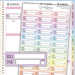 Bill Due Sticker - Planner Stickers 66