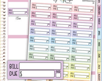 Bill Due Sticker - Planner Stickers 66