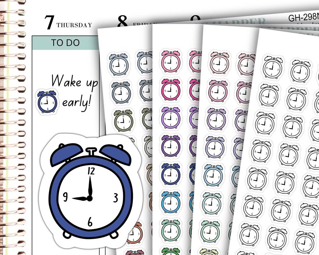 Clock Stickers Clock Icon Stickers Planner Stickers GH-298 - Etsy