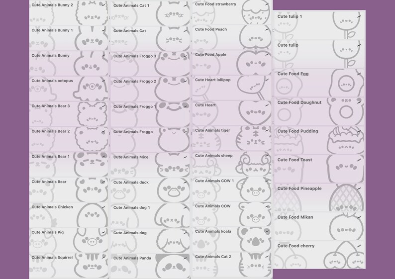 42 Procreate Brushes Procreate Stamps, Kawaii Korean Style, Cute