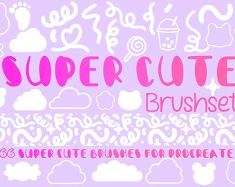 66 Procreate Brushes | Procreate Stamps, kawaii Brushset, Cute Procreate Brushes, Procreate Brush Bundle, Procreate Brushes cute pack