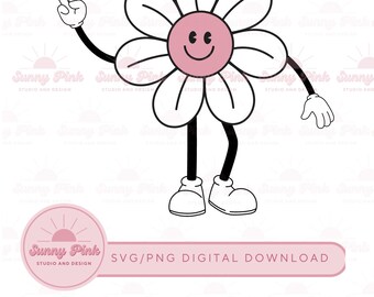 Daisy character, smiley face clip art, peace svg files for tshirt design
