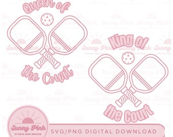 Pickleball svg, King and Queen of the court, couple svg