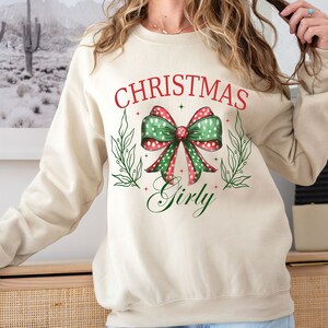Christmas Girly Shirt, Christmas Coquette Bow Shirt, Red Bow Christmas Tshirt, Christmas Sweater, Holiday Season, Gift For Christmas
