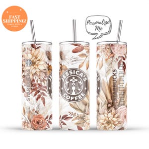 Personalized Starbucks Vintage Floral Tumbler, Starbucks lovers, personalized gifts Mother’s Day gifts, Starbucks coffee cup