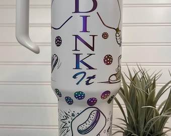 Just Dink It Pickleball Tumbler with Engraved Design - Fun Sports Drinkware, Personalized Pickleball