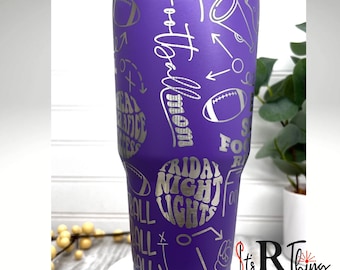 Engraved Football Mom Tumbler: Stainless Steel Insulated Travel Mug