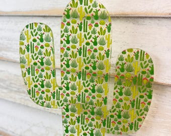 Adorno navideño acrílico de cactus saguaro: decoración navideña del desierto