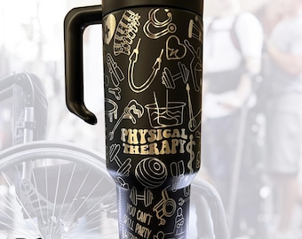 Vaso de fisioterapia con grabado personalizado: regalo para fisioterapeutas, asistentes de fisioterapia y personal de rehabilitación.