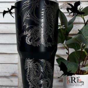 Mythical Dragon Engraved Tumbler - Custom Drinkware Gift, Fantasy game Tumbler
