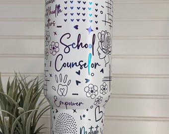 Vaso grabado para consejero escolar: regalo personalizado de agradecimiento para docentes