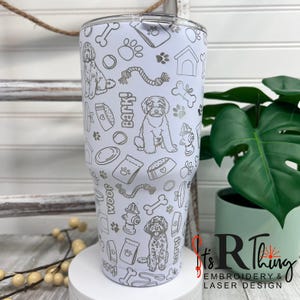 Labradoodle Engraved Tumbler, Laser Engraved Dog Lover Cup, Stainless Steel Travel Mug, Labradoodle Gift for Pet Owner, Dog Mom