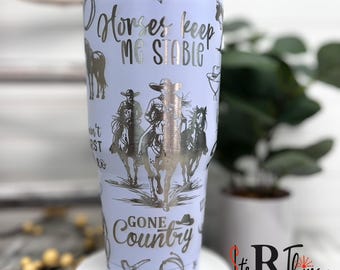 Engraved Rodeo Tumbler: Western Cowboy Stainless Steel Cup
