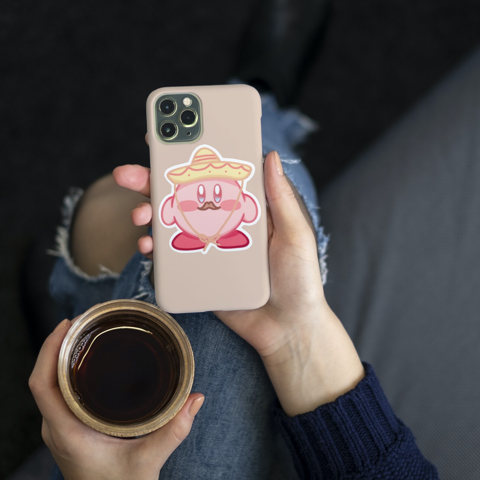 El Kirby Mexican Kirby Sticker Sombrero Sticker Mexico Etsy