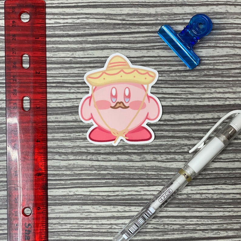 El Kirby Mexican Kirby Sticker Sombrero Sticker Mexico Etsy
