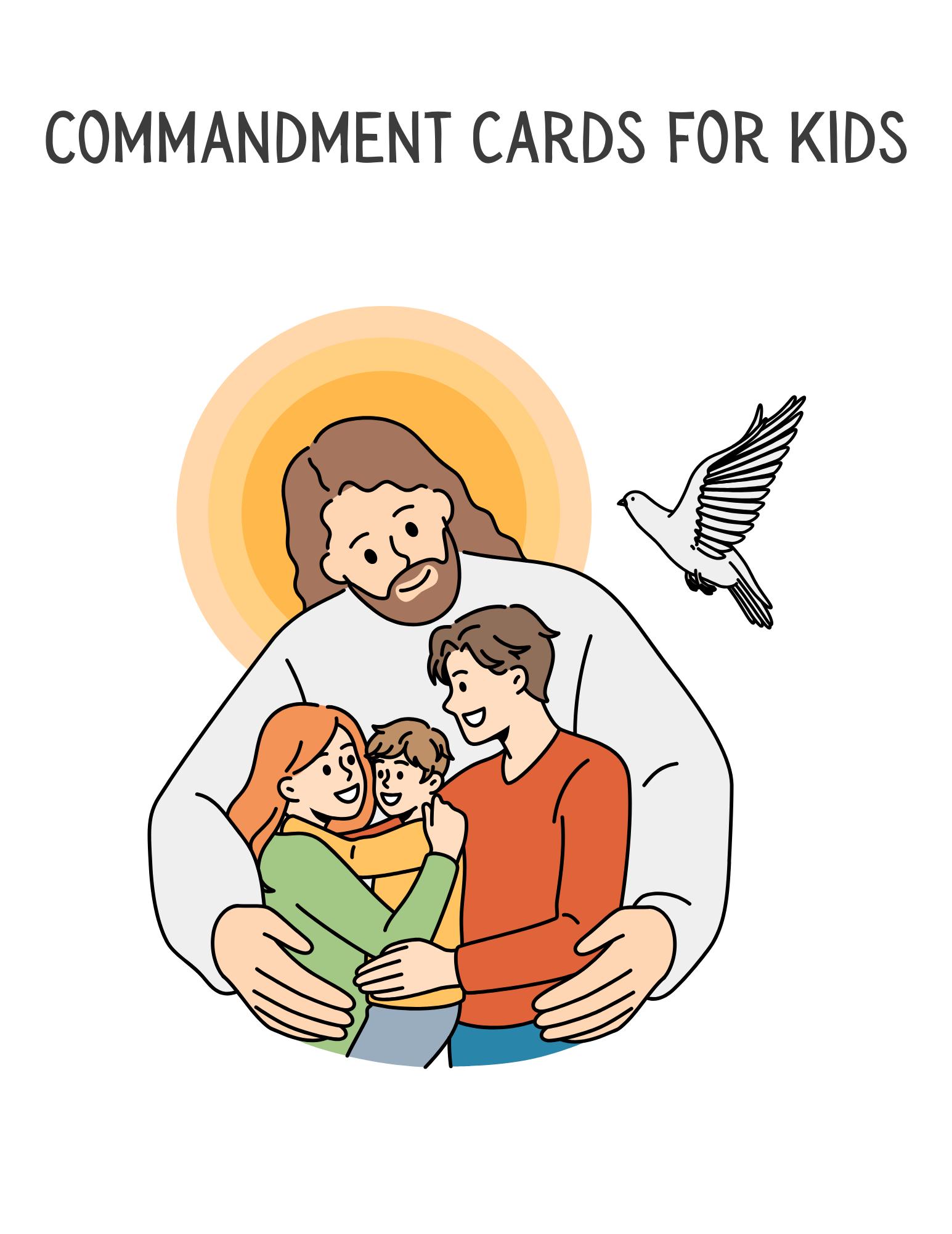 10 Commandment Cards for Kids | Christian Flash Cards for Memory - Etsy
