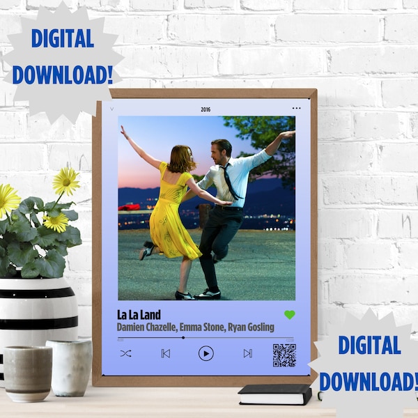 La La Land Poster Digital Download / Spotify Poster Movie Poster Instant Download / (12x16 in.) (4313 x 5750 px) / La La Land (2016)