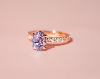 Vintage Lavendel-Saphir-Ring, personalisiertes Geschenk für Sie, Lavendel-Saphir-Verlobungsring, lila Saphir-Verlobungsring, 925er Sterlingsilber