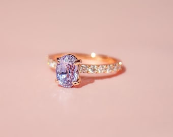 Vintage Lavendel-Saphir-Ring, personalisiertes Geschenk für Sie, Lavendel-Saphir-Verlobungsring, lila Saphir-Verlobungsring, 925er Sterlingsilber