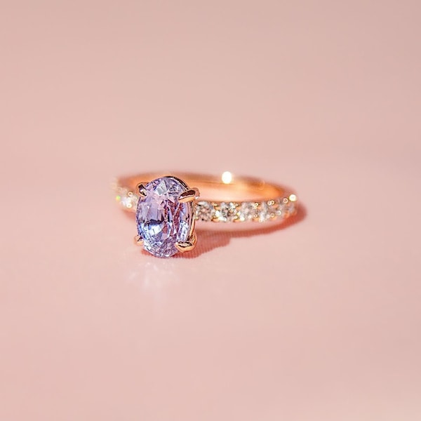 Vintage Lavender Sapphire Ring Personalized Gift For Her Lavender Sapphire Engagement Ring Purple Sapphire Promise Ring 925 Sterling Silver