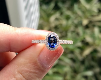Blue Sapphire Wedding Ring Engagement Ring Unique Sapphire Ring Birthday, Anniversary Gift Personalized Gift For Her 925 Sterling Silver