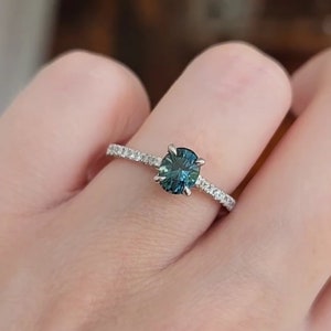 Oval Cut Teal Sapphire Ring Personalized Gift For Her Teal Sapphire Engagement Ring Unique Women Ring 925 Sterling Silver Ring For Her