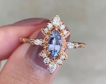 Tanzanite Vintage Ring Marquise Tanzanite Ring 925 Sterling Silver Bridal Wedding Ring Gift For Woman Handmade Gift For Her Genuine Quality.