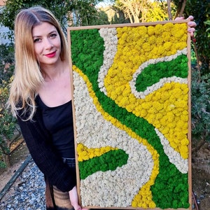 Nature wall art. Earth tone Biophilia. Greenwall. Cosy vibes Preserved moss. Moss Wall Art. Nature Room Decor. Abstract wall art. Handmade.