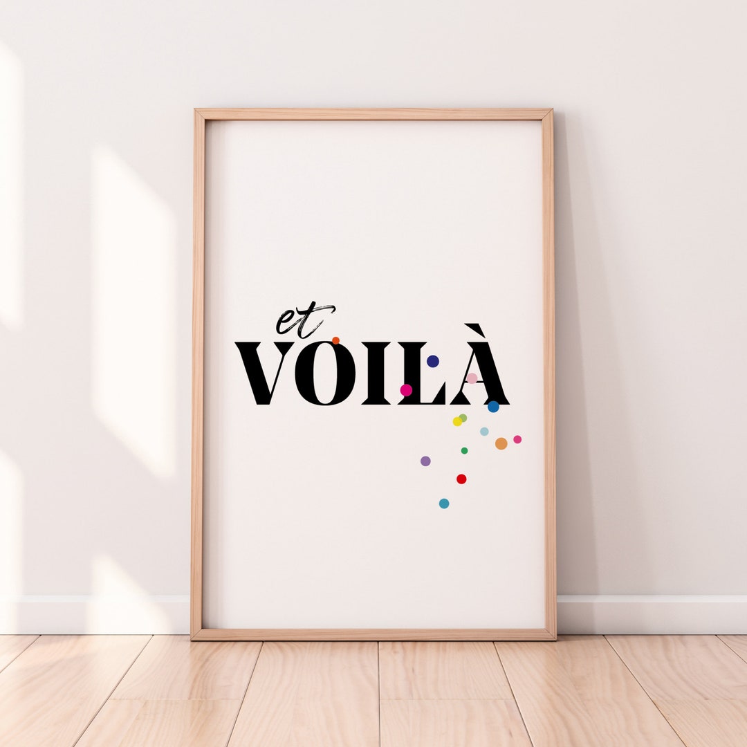 Et Voilà A3 Posterdruck Typografie Home Dekor Polka Dots Wandbild