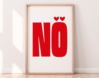 No Posterdruck • Tipografía • Decoración del hogar • Imagen de pared • Decoración de pared minimalista • Arte de palabras • Colorido