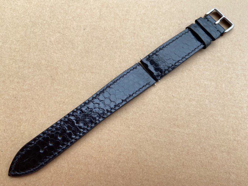 Handmade Genuine Black Snake Watch Strap Band Leather Watch Etsy