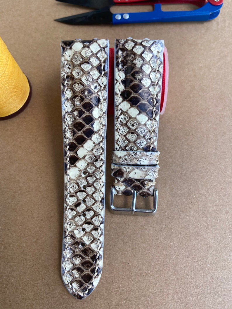 Handmade Genuine Gray Snake Watch Strap Band Leather Watch Etsy