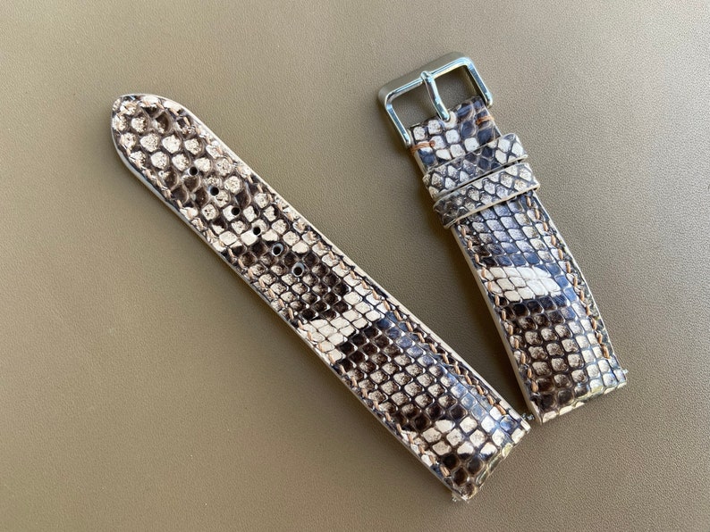 Bracelet de montre en serpent gris véritable fait à la main Etsy France