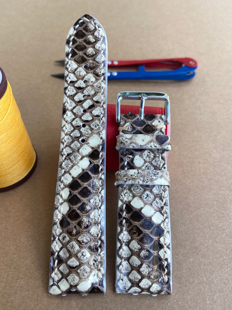 Handmade Genuine Gray Snake Watch Strap Band Leather Watch Etsy